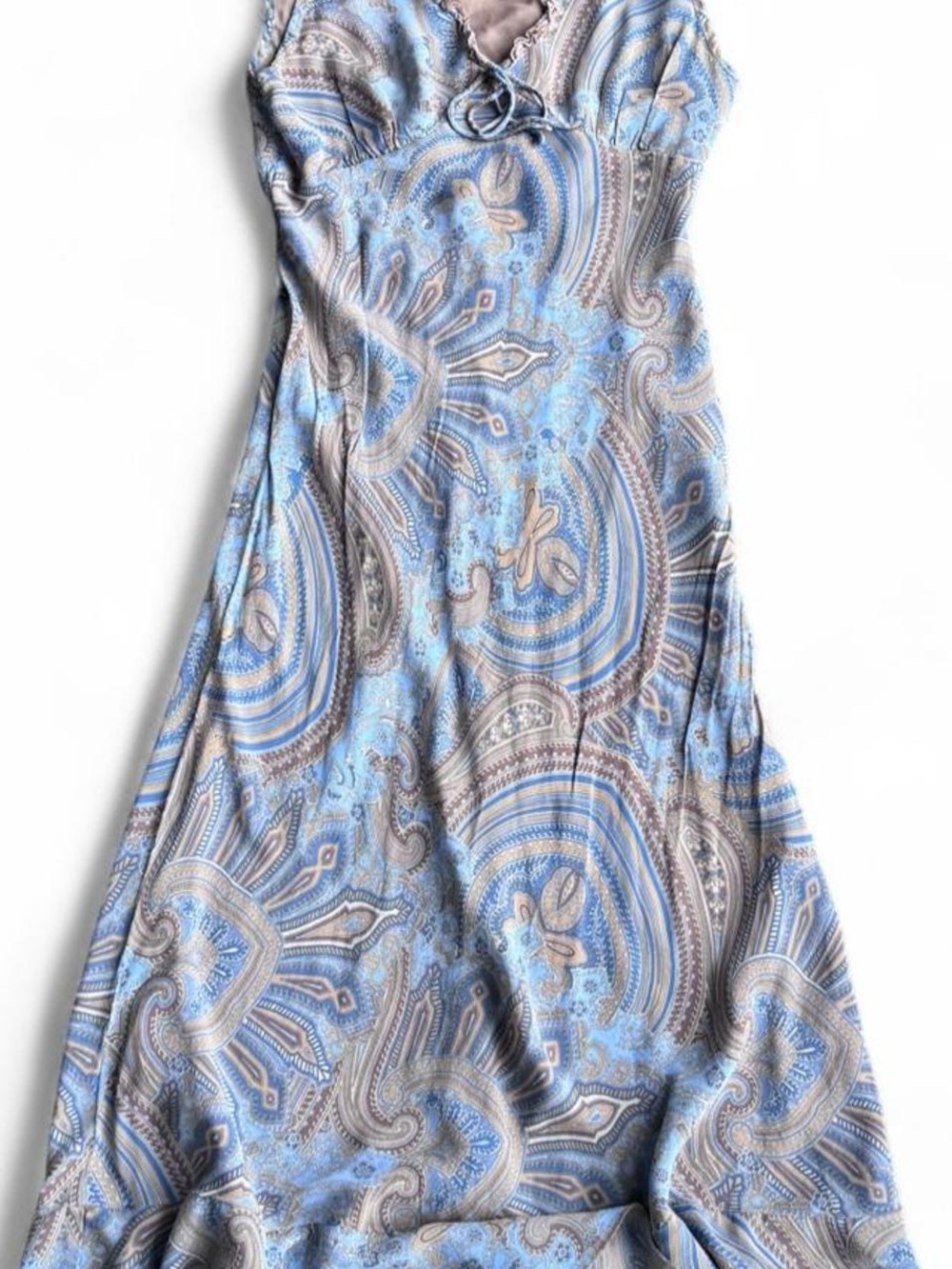 2000s Paisley Print Blue Maxi Dress - Picture 2 of 3